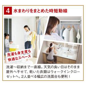 水まわりをまとめた時短動線